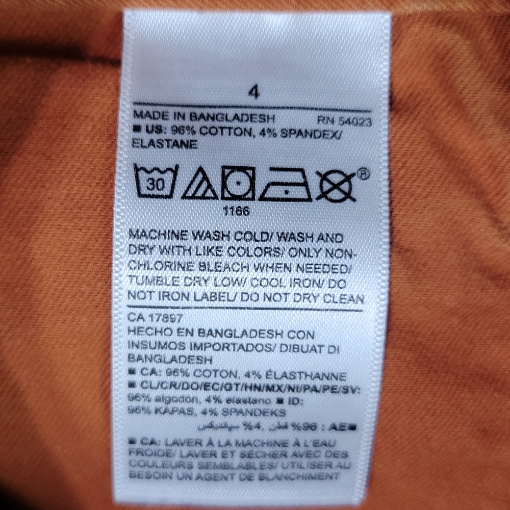 Old Navy Orange Pixie Jeanssize 4 - image 3